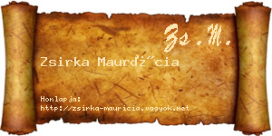 Zsirka Maurícia névjegykártya